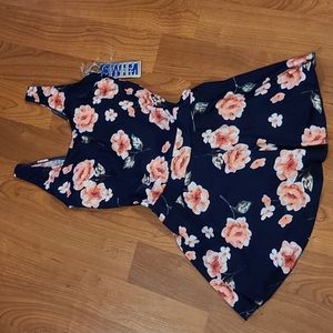 NWT large dark blue swim dress